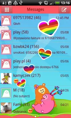 GO SMS Pro Rainbow Theme Free android App screenshot 3